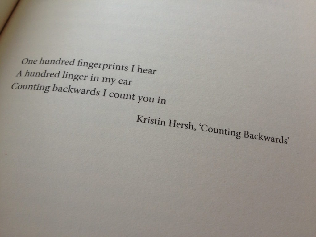 Counting Backwards - epigraph for second part of The Hope Fault